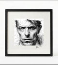 David Bowie Black and White Portrait Print-Framed Music Wall Art