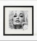 Dolly Parton Black and White Portrait Print-Framed Music Wall Art