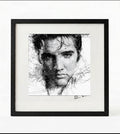 Elvis Presley Black and White Portrait Print-Framed Music Wall Art