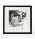 Micheal Jackson Black and White Portrait Print-Framed Music Wall Art