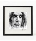 Ozzy Osbourne Black and White Portrait Print-Framed Music Wall Art