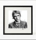 Paul Weller Black and White Portrait Print-Framed Music Wall Art