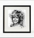 Tina Turner Black and White Portrait Print-Framed Music Wall Art