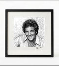 Tom Jones  Black and White Portrait Print-Framed Music Wall Art